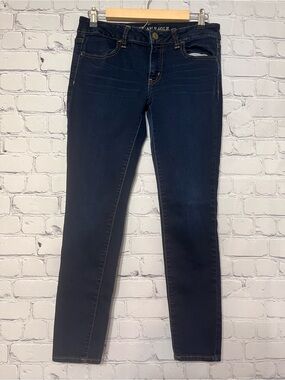 American Eagle Outfitters Dark Wash Jeggings In Super Stretch Denim Size 8 Short